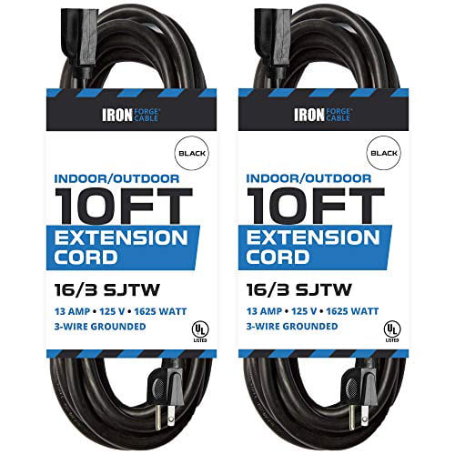 100 Ft Black Extension Cord 16//3 Durable Electrical Cable